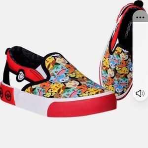 Pokemon Kids Slip-On Sneakers - Multicolor and Red